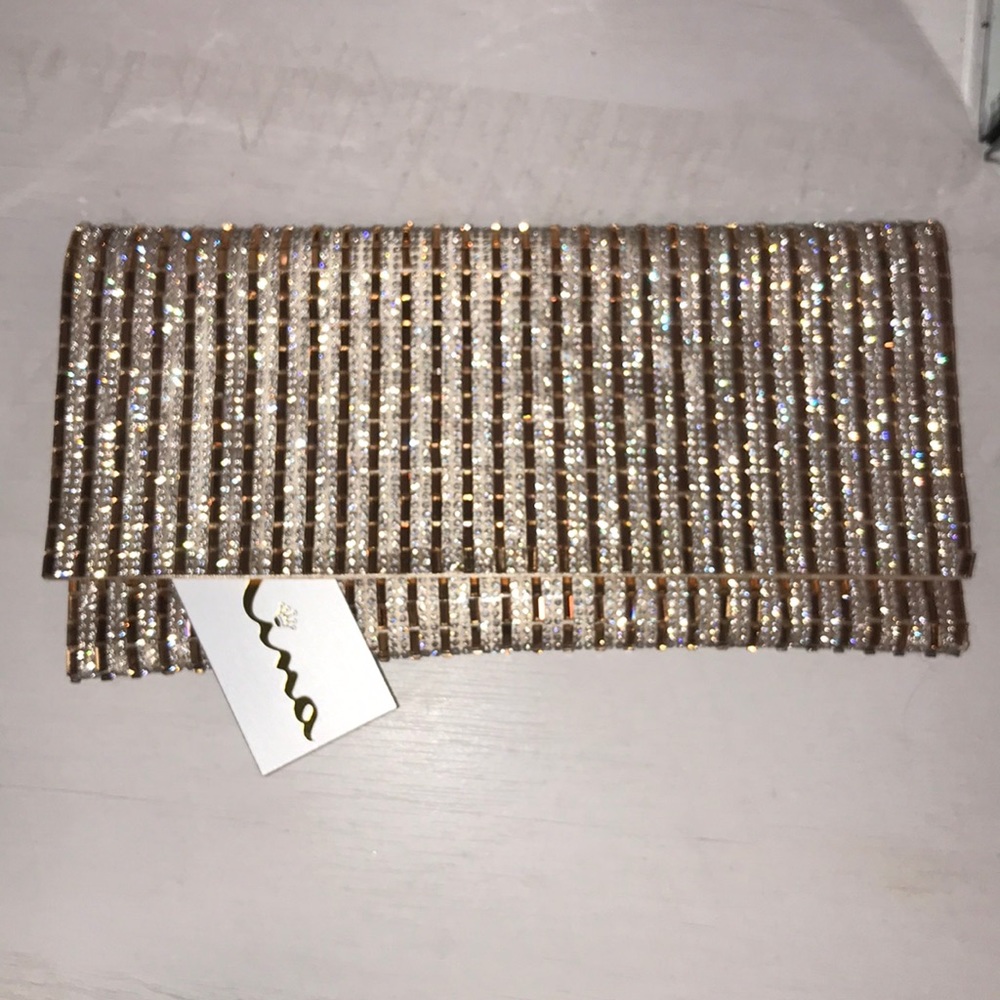 Nina gold diamond clutch